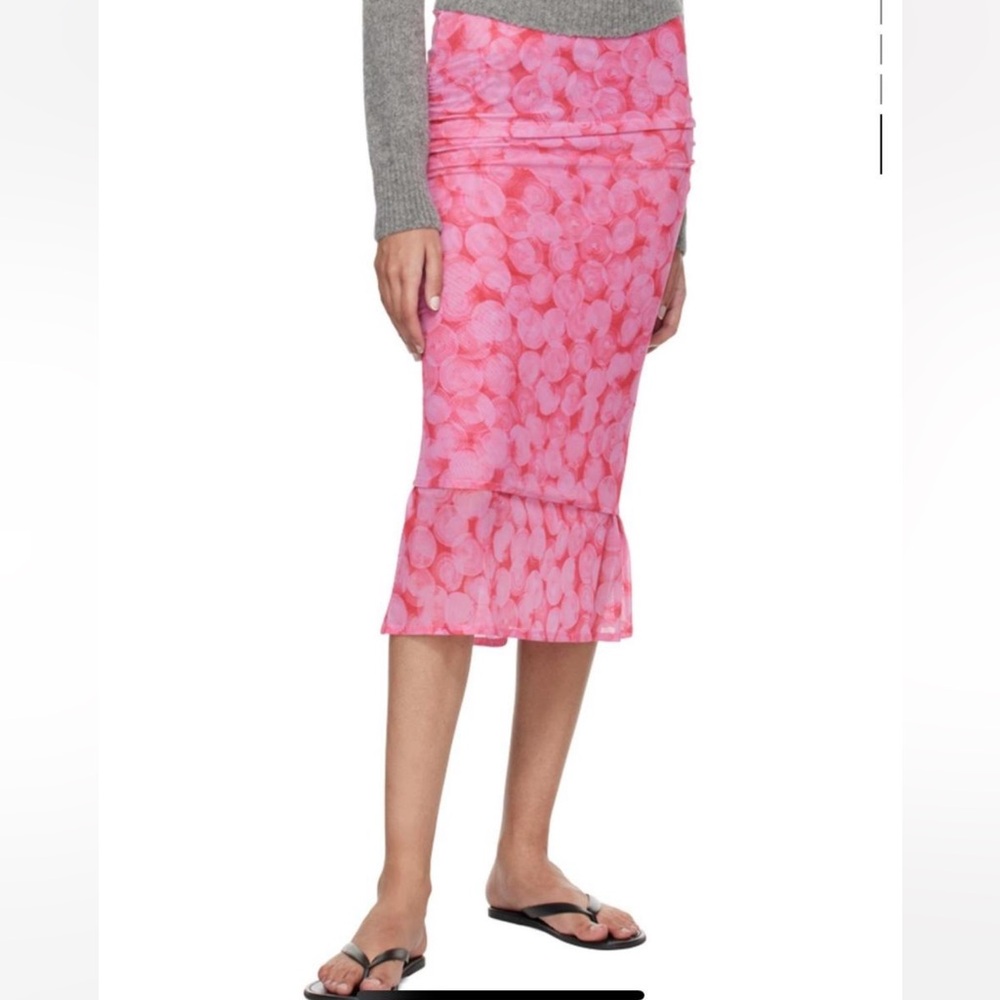 DRIES VAN NOTEN
Pink Double Layered Midi Skirt